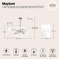 Maytoni Modern Erich Подвесной светильник цвет: никель MOD221-PL-08-N