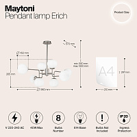 Maytoni Modern Erich Подвесной светильник цвет: никель MOD221-PL-08-N