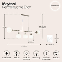 Maytoni Modern Erich Подвесной светильник цвет: никель MOD221-PL-05-N
