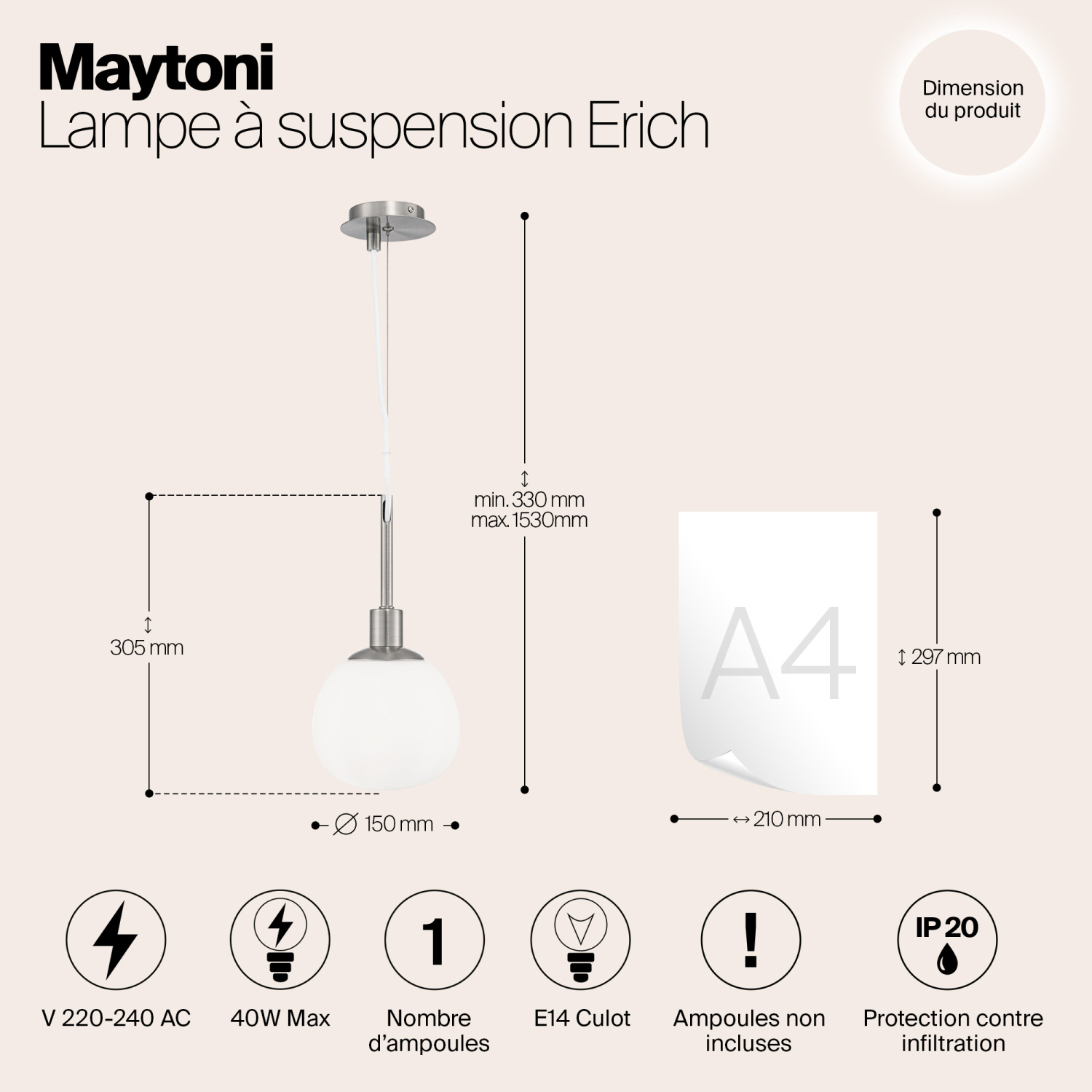 Maytoni Modern Erich Подвесной светильник цвет: латунь MOD221-PL-01-G