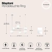 Maytoni Modern Ring Подвесной светильник цвет: белый MOD013PL-06W