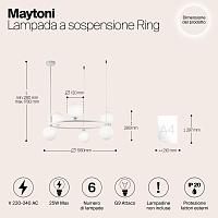 Maytoni Modern Ring Подвесной светильник цвет: белый MOD013PL-06W