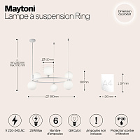 Maytoni Modern Ring Подвесной светильник цвет: белый MOD013PL-06W