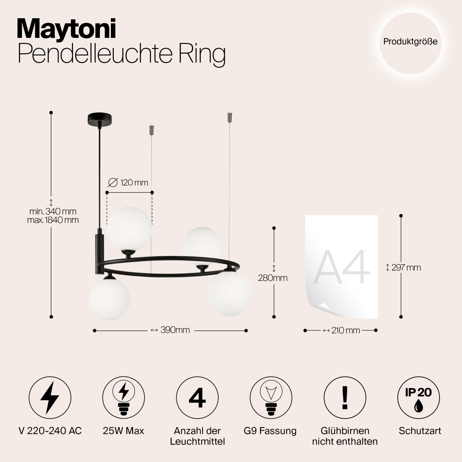 Maytoni Modern Ring Подвесной светильник цвет: черный MOD013PL-04B