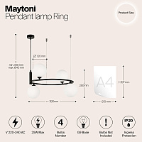 Maytoni Modern Ring Подвесной светильник цвет: черный MOD013PL-04B