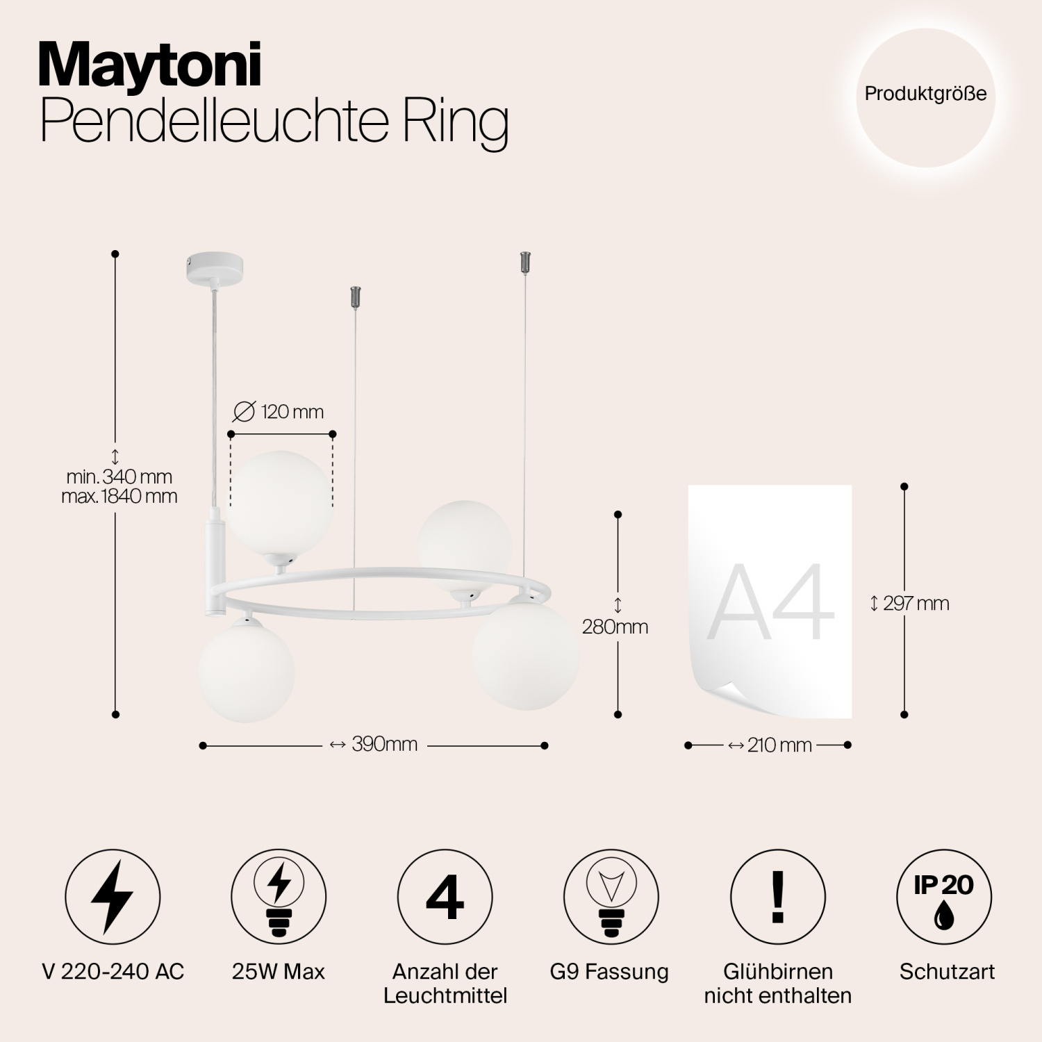 Maytoni Modern Ring Подвесной светильник цвет: белый MOD013PL-04W