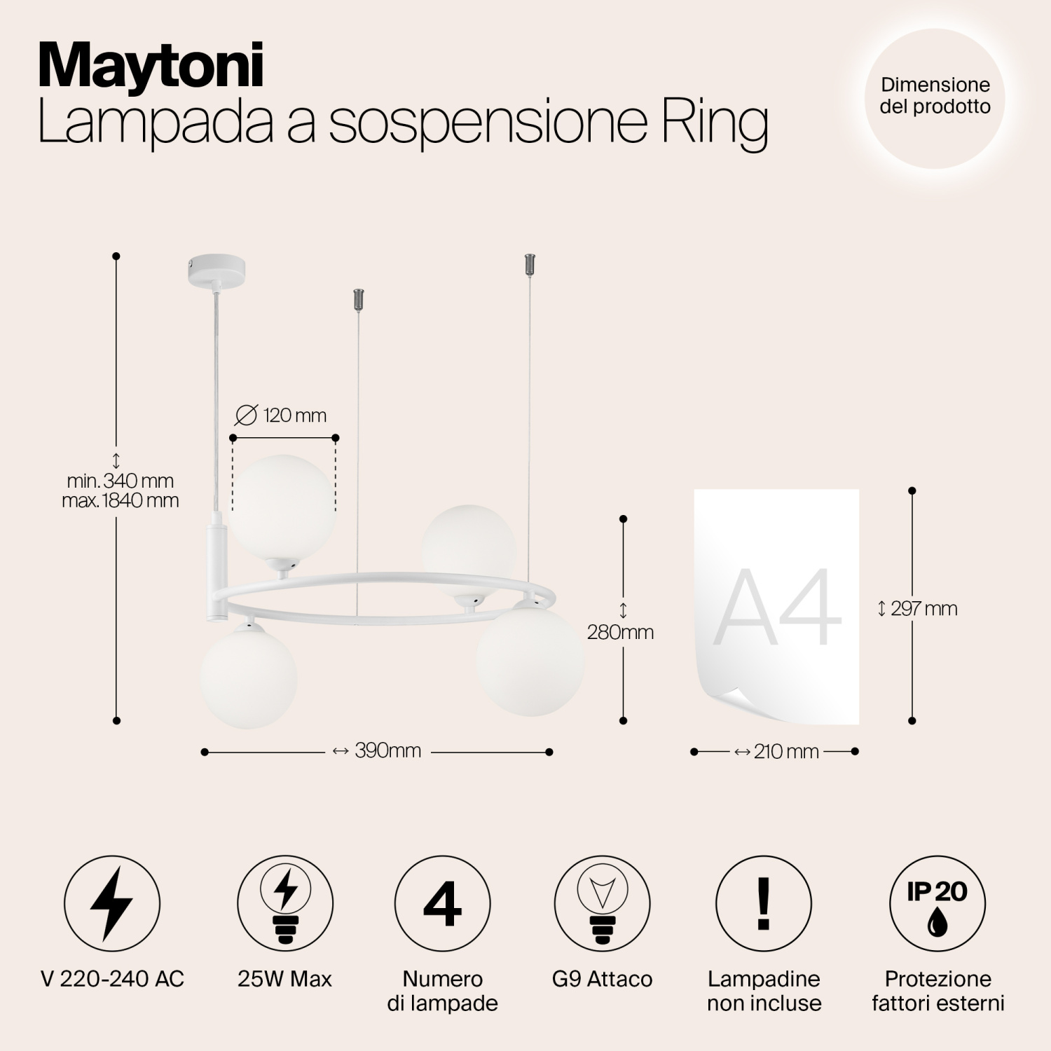 Maytoni Modern Ring Подвесной светильник цвет: белый MOD013PL-04W