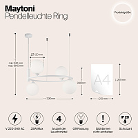 Maytoni Modern Ring Подвесной светильник цвет: белый MOD013PL-04W
