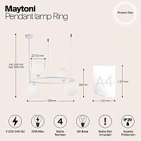Maytoni Modern Ring Подвесной светильник цвет: белый MOD013PL-04W