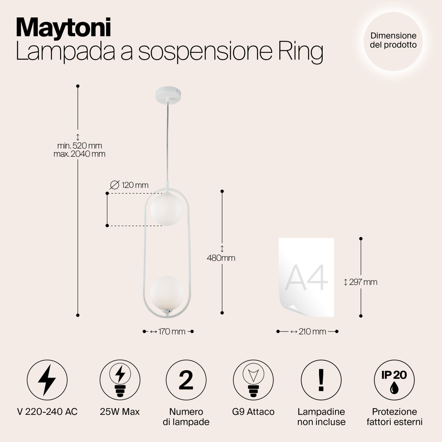Maytoni Modern Ring Подвесной светильник цвет: белый MOD013PL-02W