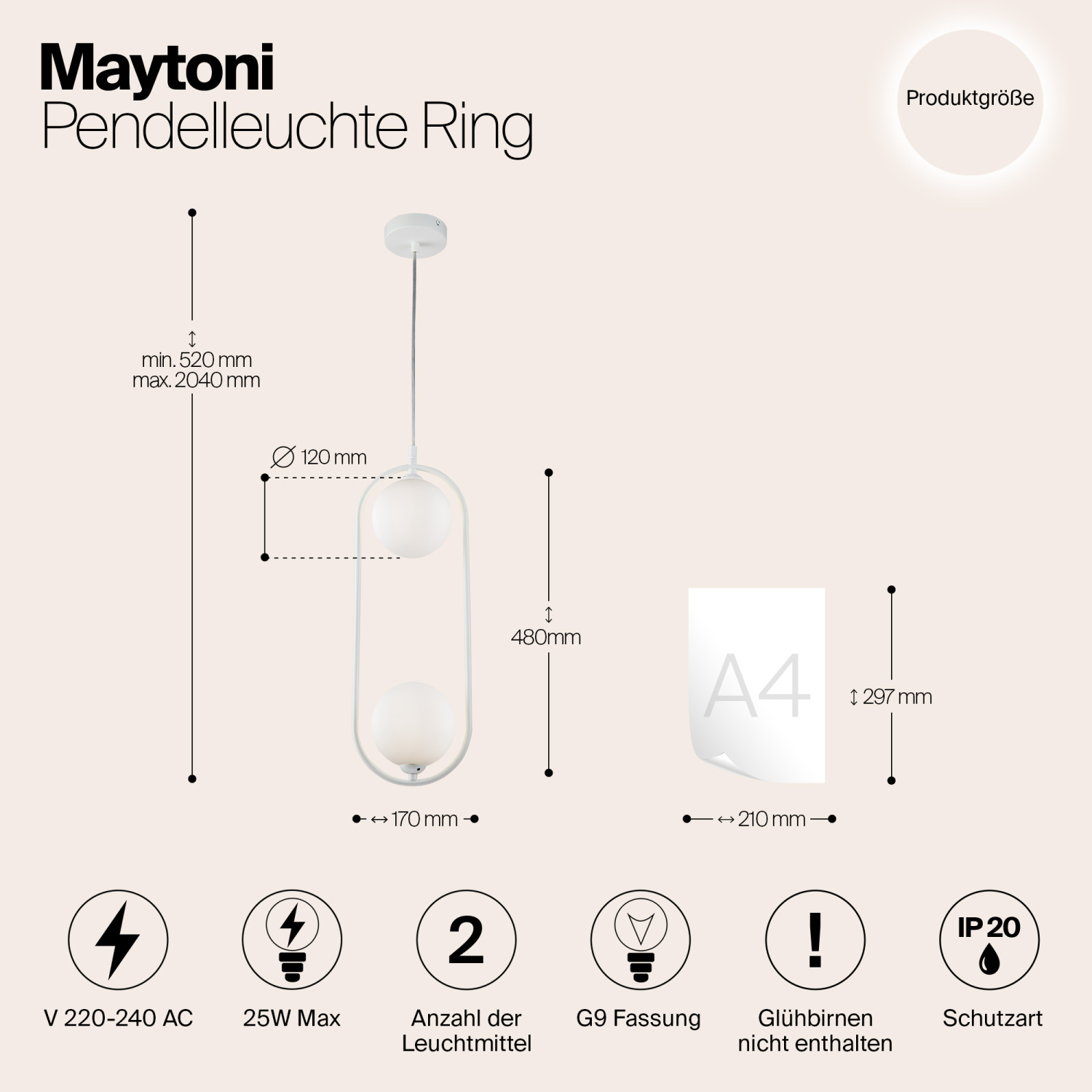 Maytoni Modern Ring Подвесной светильник цвет: белый MOD013PL-02W