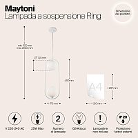 Maytoni Modern Ring Подвесной светильник цвет: белый MOD013PL-02W