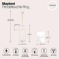 Maytoni Modern Ring Подвесной светильник цвет: белый MOD013PL-02W