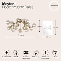 Maytoni Modern Dallas Потолочный светильник цвет: золото MOD545PL-20G