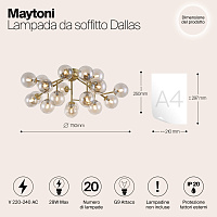 Maytoni Modern Dallas Потолочный светильник цвет: золото MOD545PL-20G