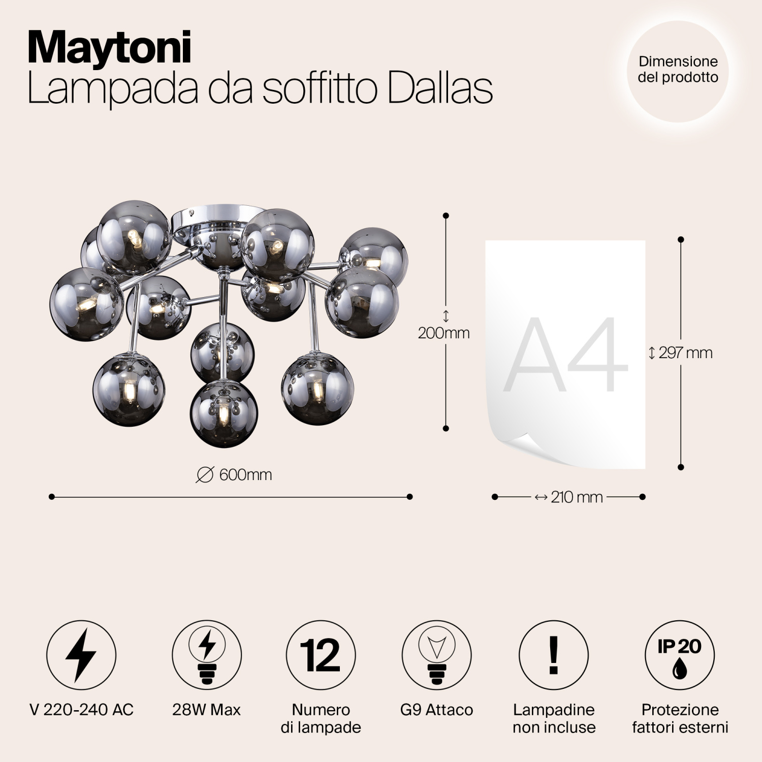 Maytoni Modern Dallas Потолочный светильник цвет: хром MOD545PL-12CH