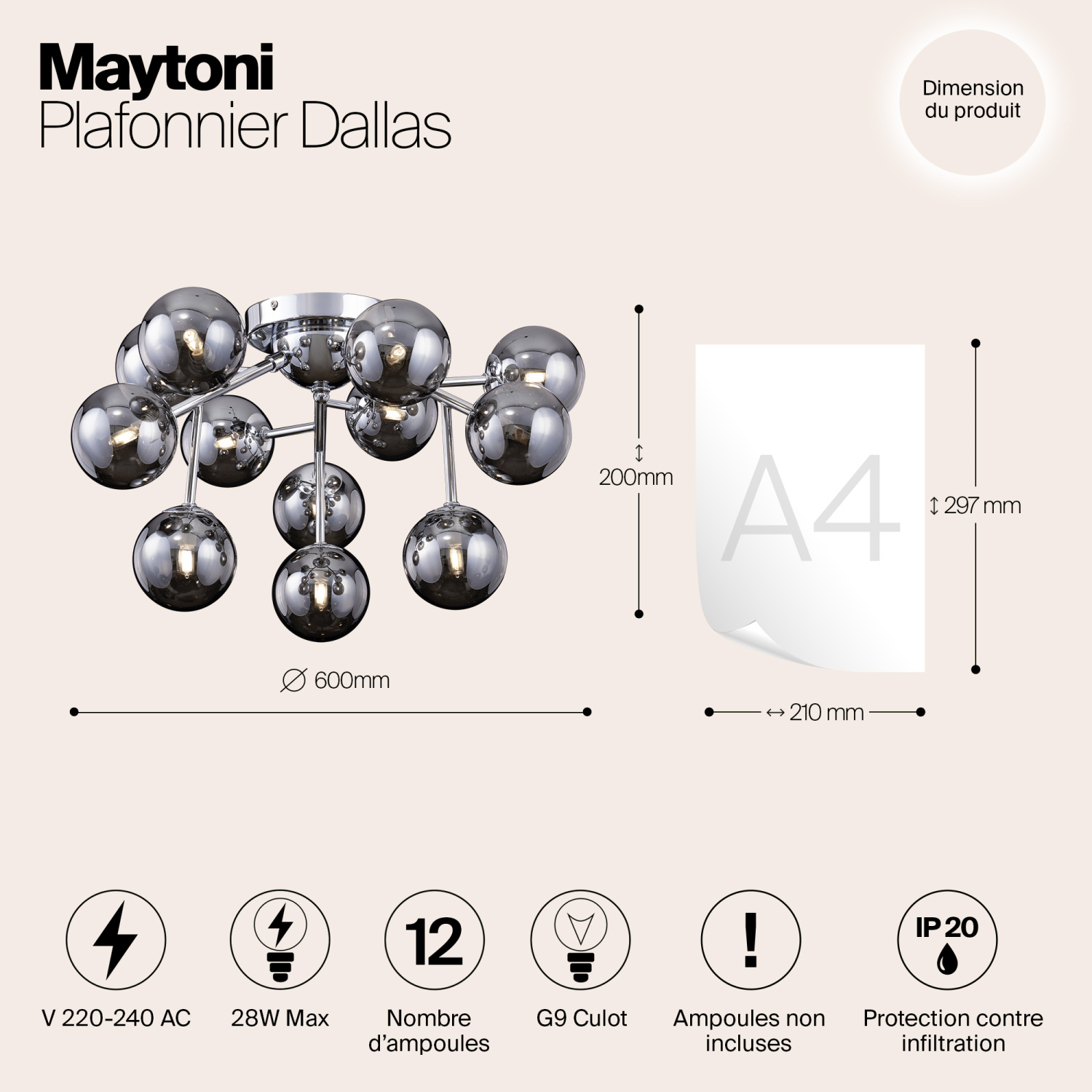 Maytoni Modern Dallas Потолочный светильник цвет: хром MOD545PL-12CH