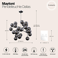 Maytoni Modern Dallas Подвесной светильник цвет: золото MOD545PL-24G