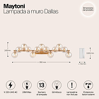 Maytoni Modern Dallas Настенный светильник (бра) цвет: золото MOD547WL-13G
