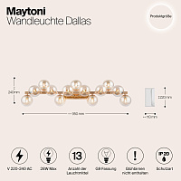 Maytoni Modern Dallas Настенный светильник (бра) цвет: золото MOD547WL-13G