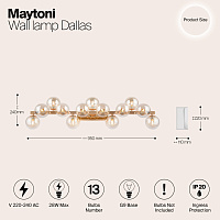 Maytoni Modern Dallas Настенный светильник (бра) цвет: золото MOD547WL-13G