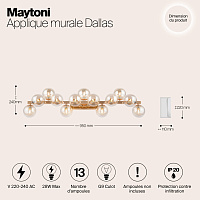 Maytoni Modern Dallas Настенный светильник (бра) цвет: золото MOD547WL-13G