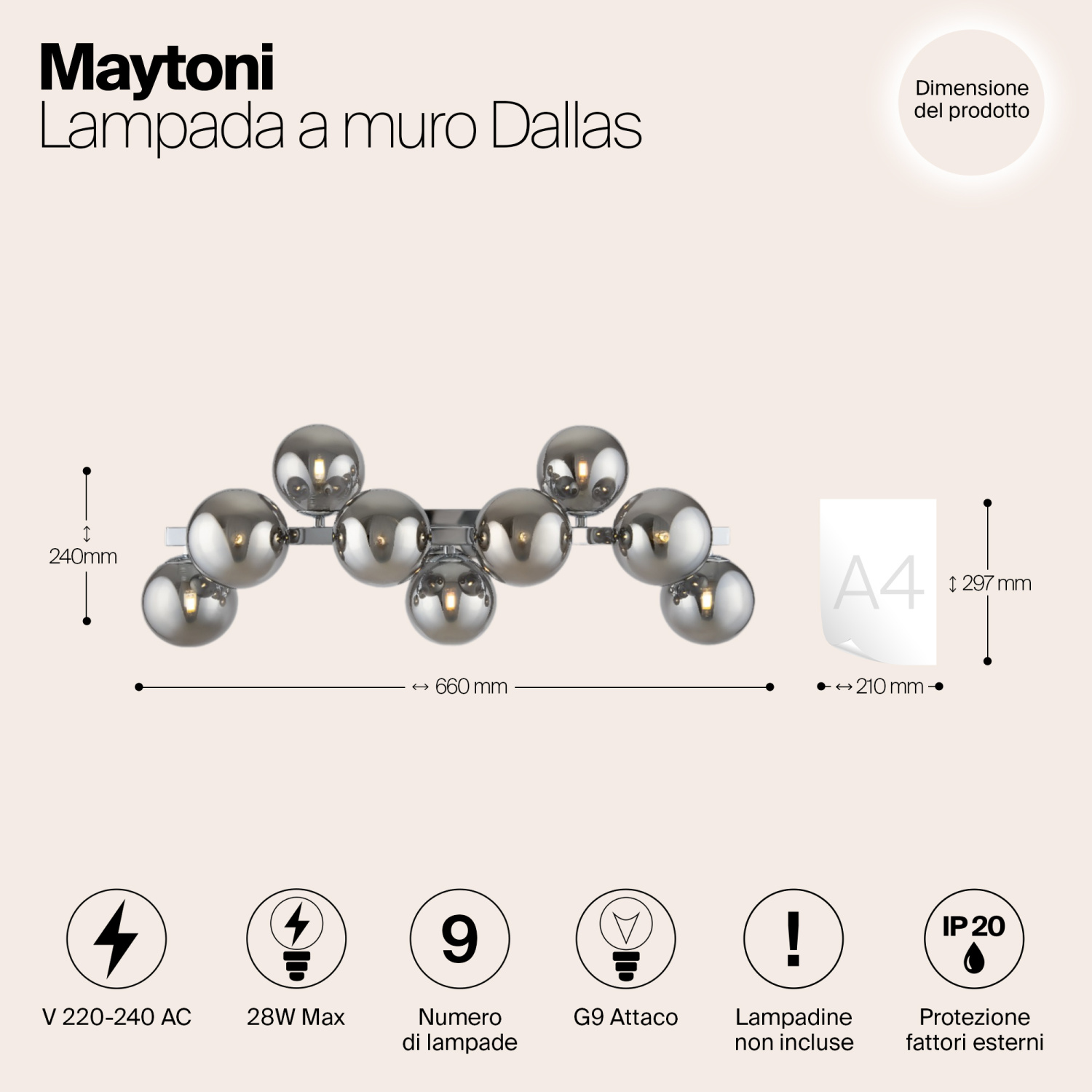 Maytoni Modern Dallas Настенный светильник (бра) цвет: хром MOD547WL-09CH