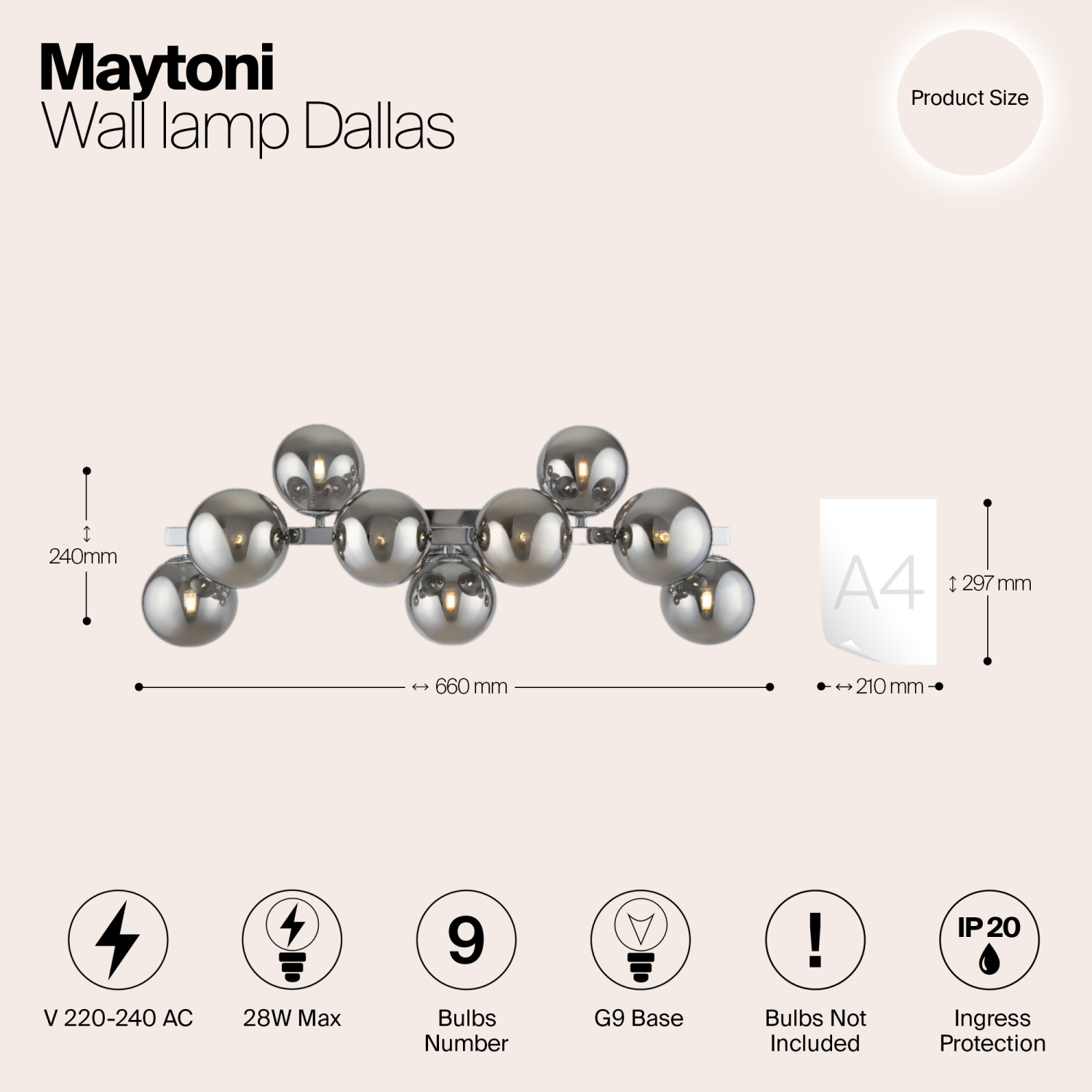 Maytoni Modern Dallas Настенный светильник (бра) цвет: хром MOD547WL-09CH