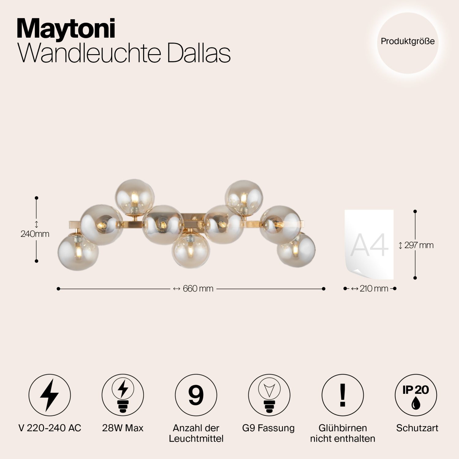 Maytoni Modern Dallas Настенный светильник (бра) цвет: золото MOD547WL-09G