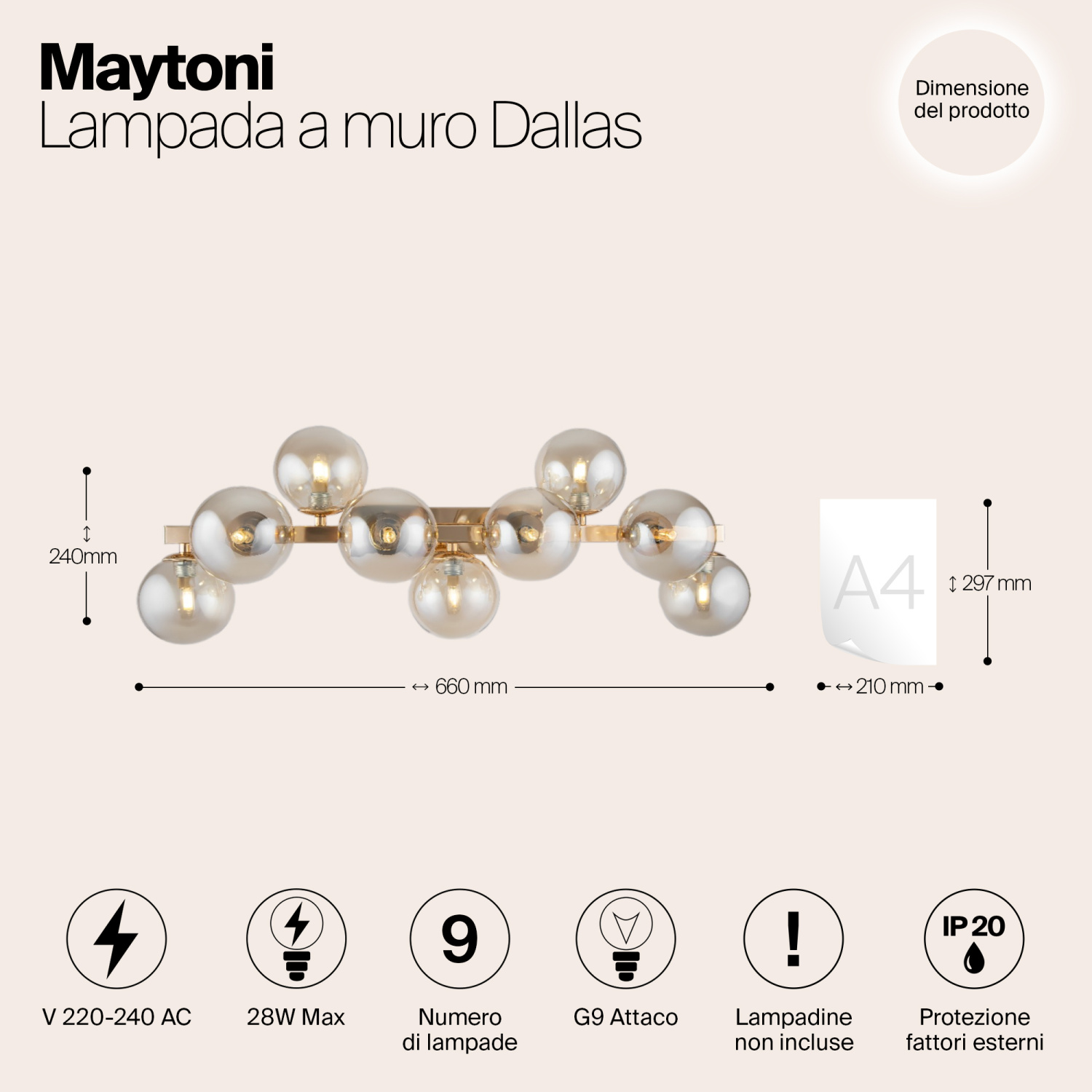 Maytoni Modern Dallas Настенный светильник (бра) цвет: золото MOD547WL-09G