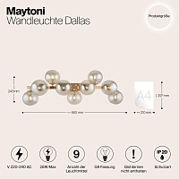 Maytoni Modern Dallas Настенный светильник (бра) цвет: золото MOD547WL-09G