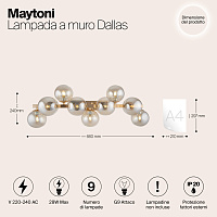 Maytoni Modern Dallas Настенный светильник (бра) цвет: золото MOD547WL-09G