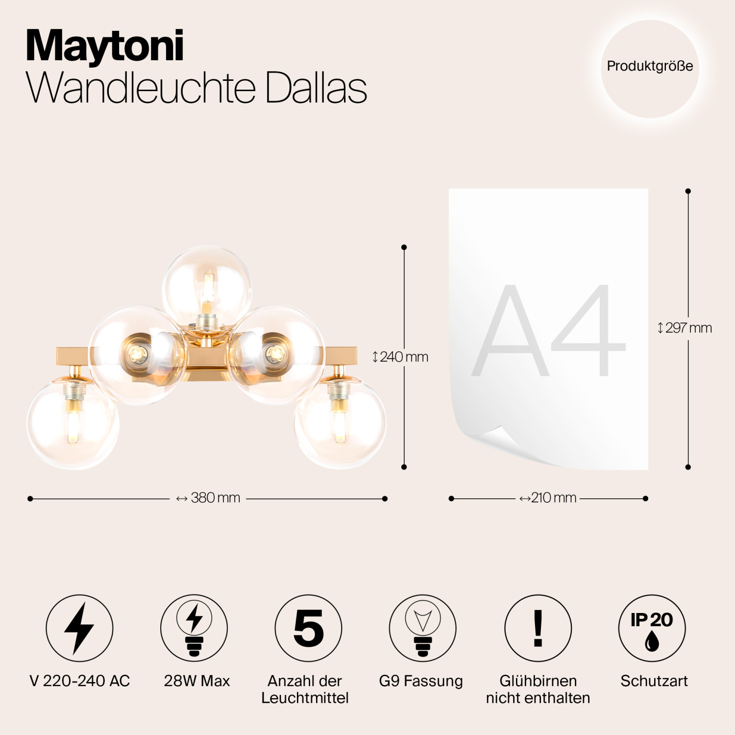 Maytoni Modern Dallas Настенный светильник (бра) цвет: золото MOD547WL-05G