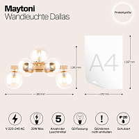 Maytoni Modern Dallas Настенный светильник (бра) цвет: золото MOD547WL-05G