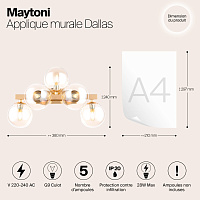 Maytoni Modern Dallas Настенный светильник (бра) цвет: золото MOD547WL-05G