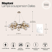 Maytoni Modern Dallas Подвесной светильник цвет: золото MOD548PL-25G