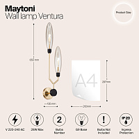 Maytoni Modern Ventura Настенный светильник (бра) цвет: золото MOD012WL-02G
