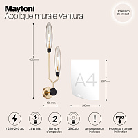 Maytoni Modern Ventura Настенный светильник (бра) цвет: золото MOD012WL-02G