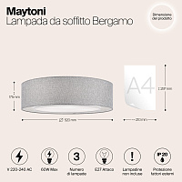Maytoni Modern Bergamo Потолочный светильник цвет: хром MOD613CL-04GR