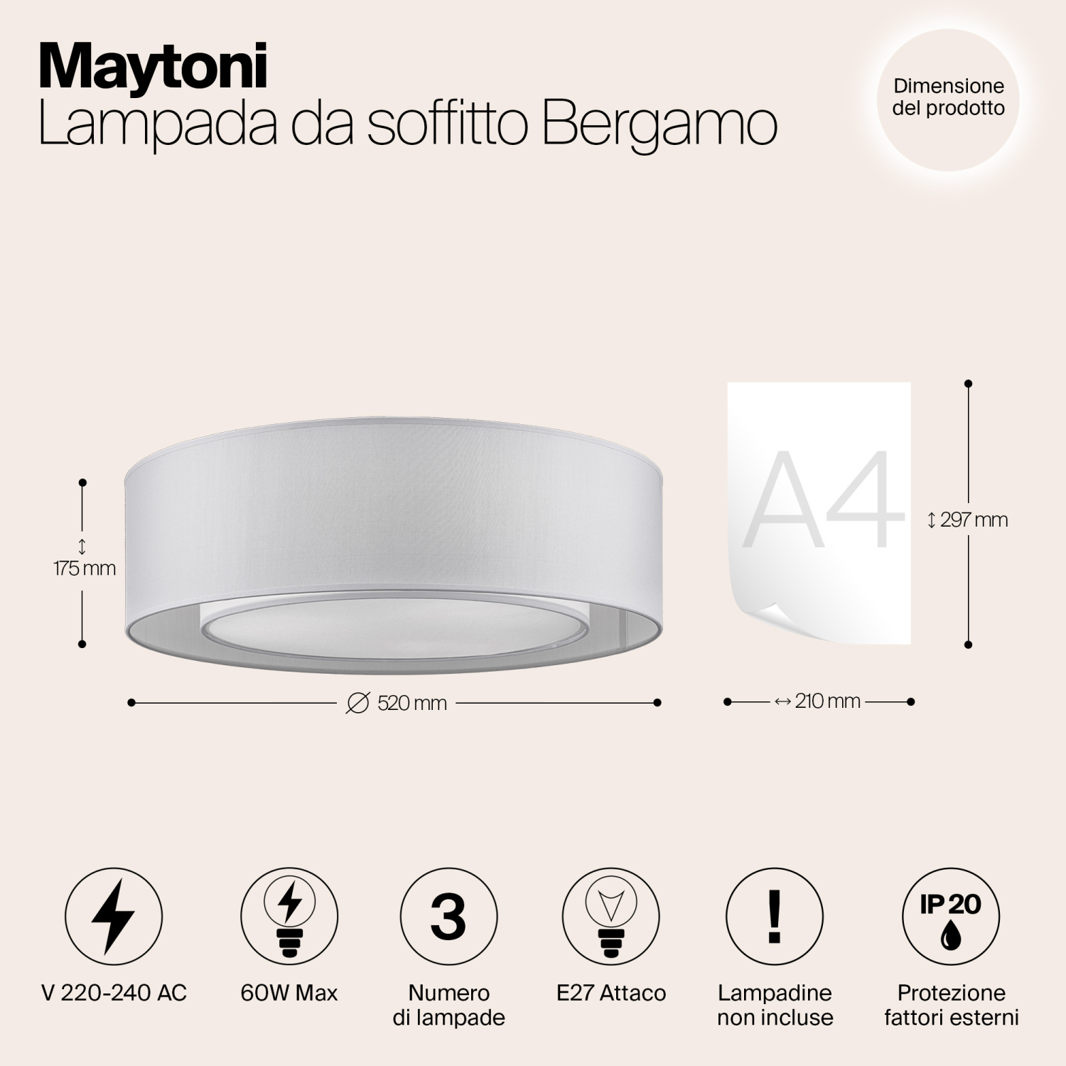 Maytoni Modern Bergamo Потолочный светильник цвет: хром MOD617CL-04GR