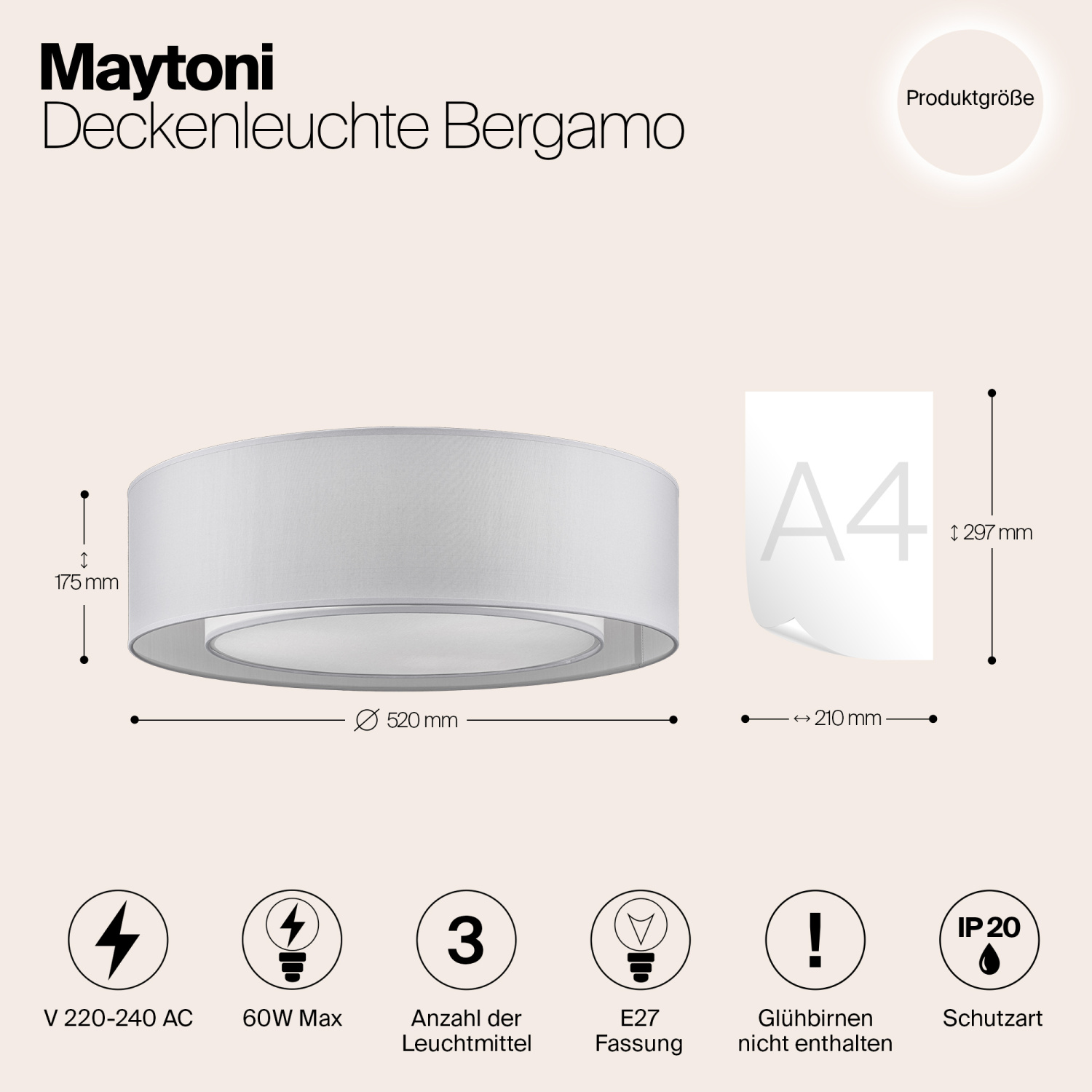 Maytoni Modern Bergamo Потолочный светильник цвет: хром MOD617CL-04GR
