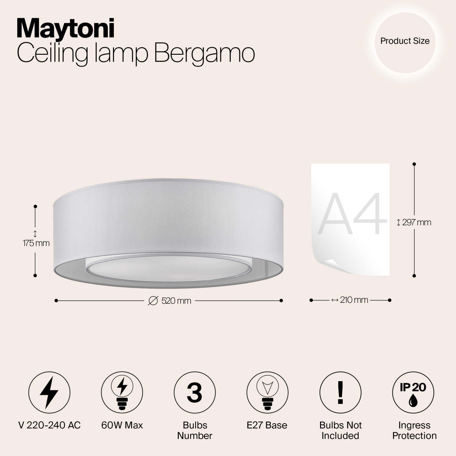 Maytoni Modern Bergamo Потолочный светильник цвет: хром MOD617CL-04GR