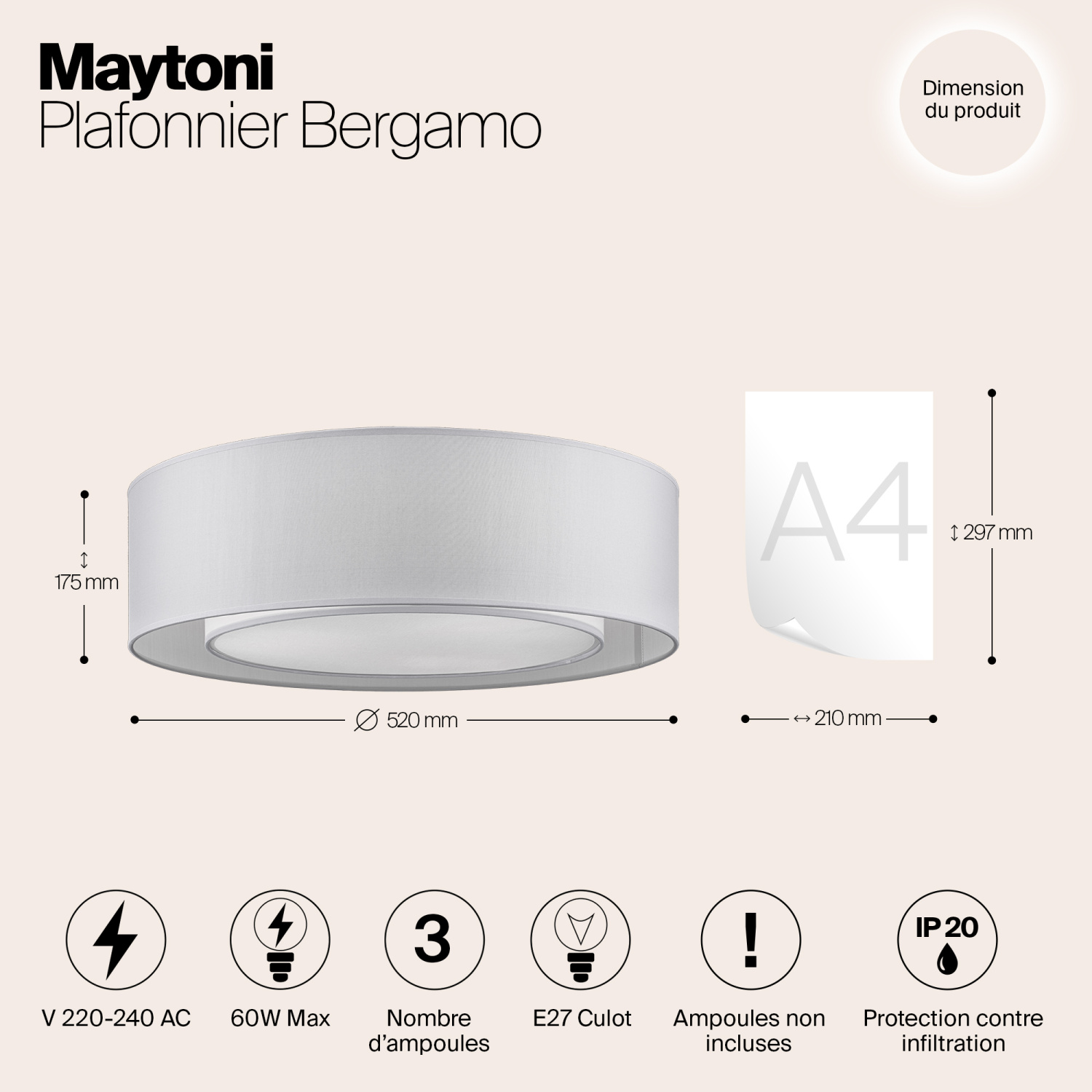 Maytoni Modern Bergamo Потолочный светильник цвет: хром MOD617CL-04GR