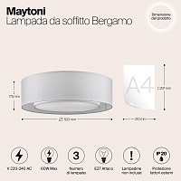 Maytoni Modern Bergamo Потолочный светильник цвет: хром MOD617CL-04GR