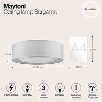 Maytoni Modern Bergamo Потолочный светильник цвет: хром MOD617CL-04GR