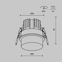 Maytoni Technical Nude Встраиваемый светильник цвет: белый DL065-12W4K-W