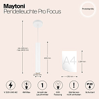 Maytoni Modern Pro Focus Подвесной светильник цвет: белый MOD161PL-01W1