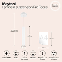 Maytoni Modern Pro Focus Подвесной светильник цвет: белый MOD161PL-01W1