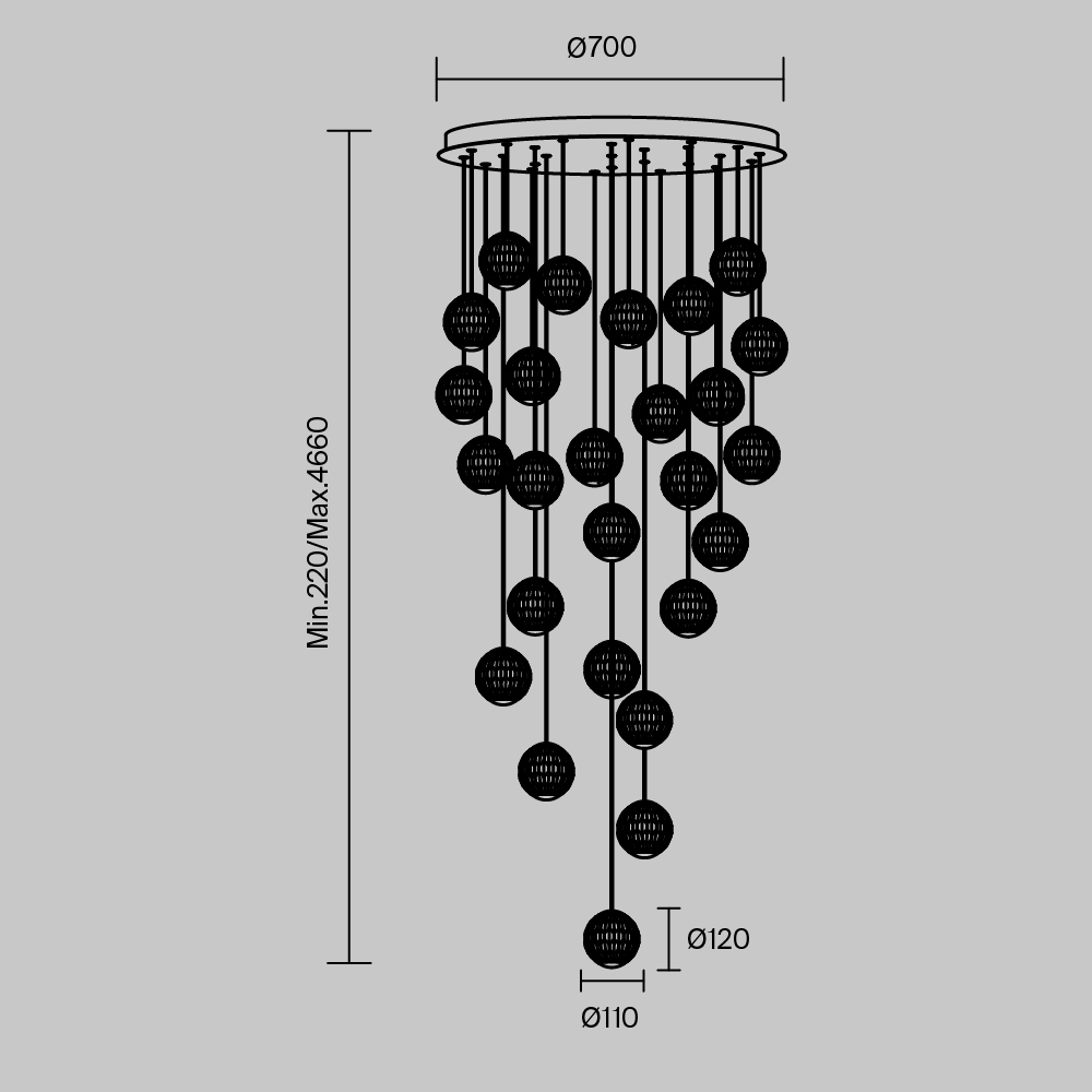 Maytoni Modern Sapphire Подвесной светильник цвет: латунь MOD293PL-L140BS3K