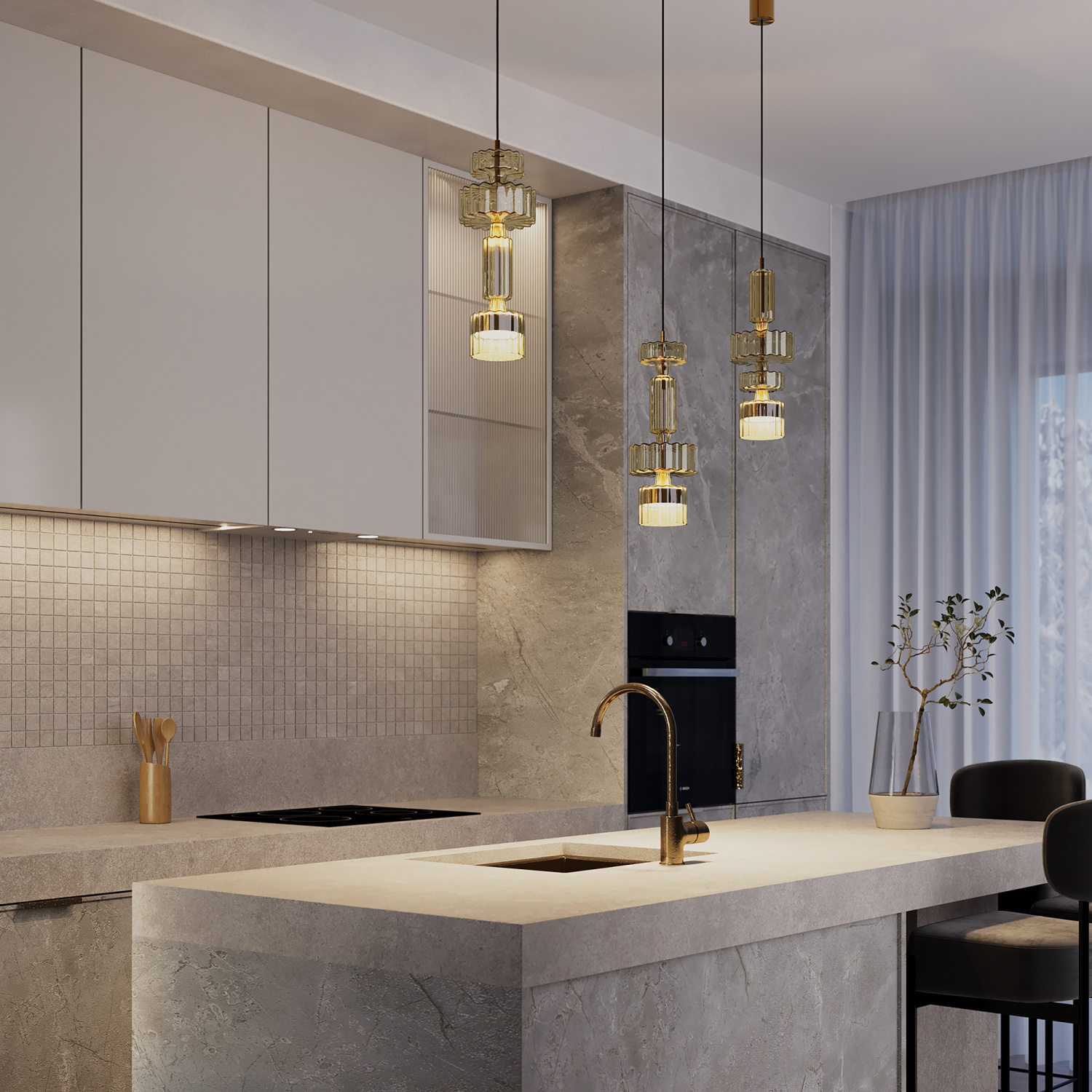 Maytoni Modern Level Подвесной светильник цвет: латунь MOD253PL-L18BS3K2